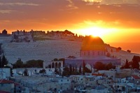 Jerusalem landscape at sunrise